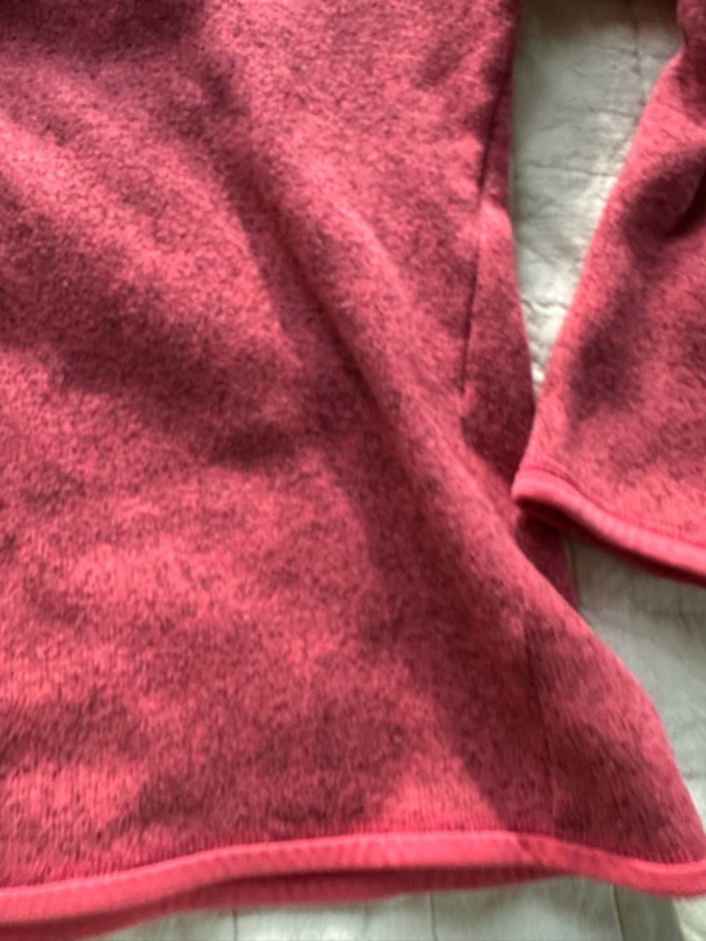 Patagonia Women's Heathered Raspberry quarter-Zip Fleece Pullover - Picture 2 of 2